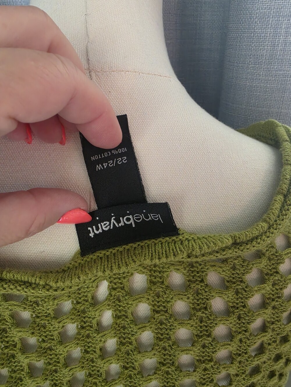 Lane Bryant Green Crochet Sweater - Picture 2 of 4